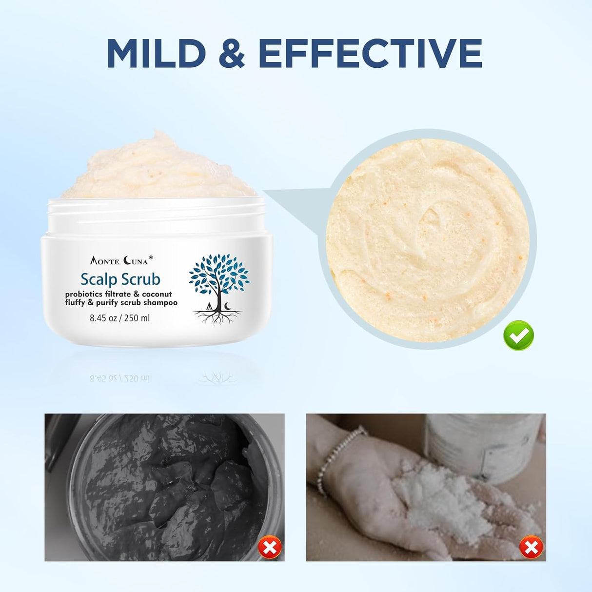 Exfoliante para el cuero cabelludo tratamiento con picazón