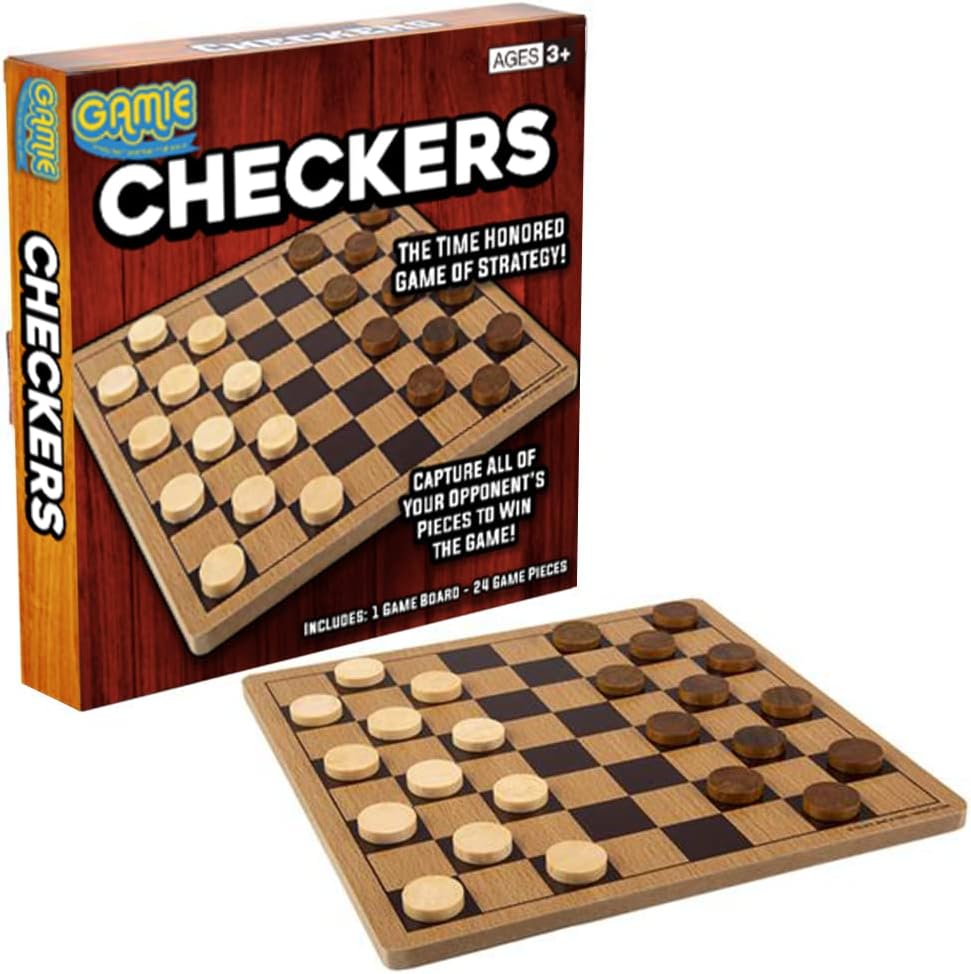 Juego de Damas de Madera Gamie, Diversión Familiar y Estratégica