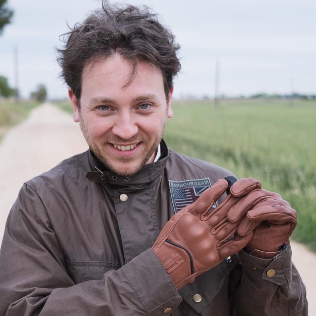 Guantes de piel de cabra para hombre y motocicleta talla XS