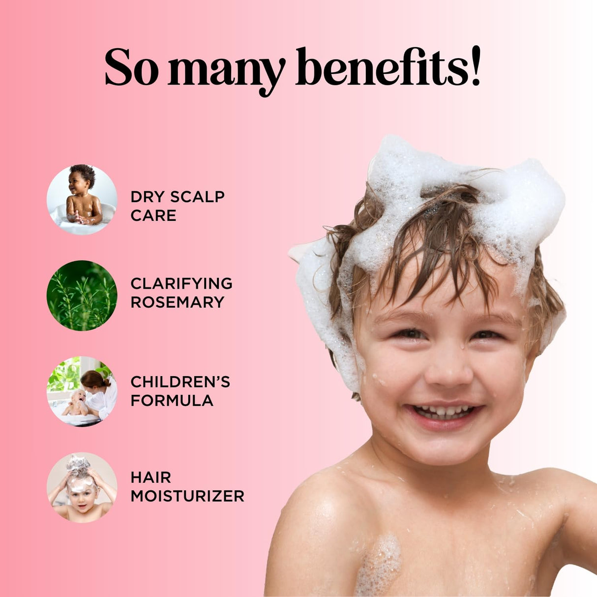 Champú para niños para el cuidado del cuero cabelludo seco