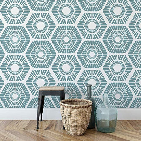 Plantilla de pared con patrón geométrico escandinavo.