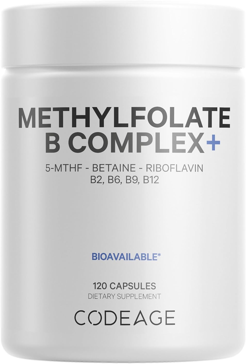 Suplemento Codeage Methylfolate B Complex 5 MTHF 120 Cáp