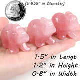 QINJIEJIE Decoración de elefante de cuarzo rosa,  cristales