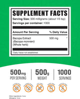 Extracto de Bacopa Monnieri - Suplemento Herbal Sin Gluten