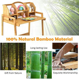 Juego de escritorio y silla para niños de altura de bambú