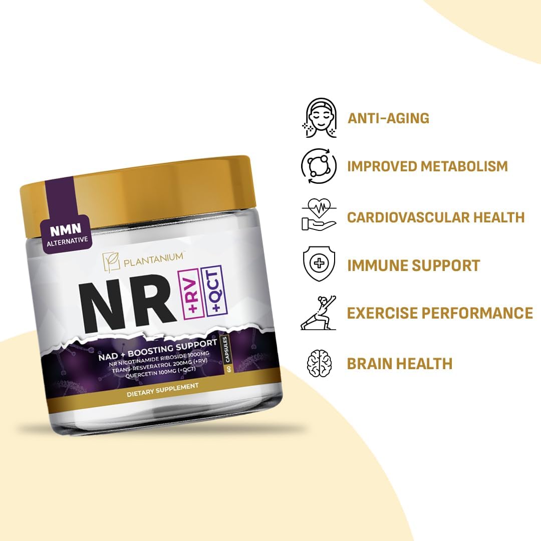 NAD+ Triple Acción NR, Resveratrol, Quercetina - Antienvejecimiento