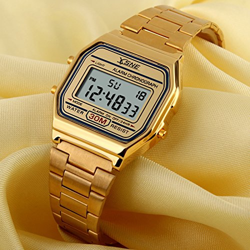 Reloj deportivo digital Resistente al agua Banda de acero
