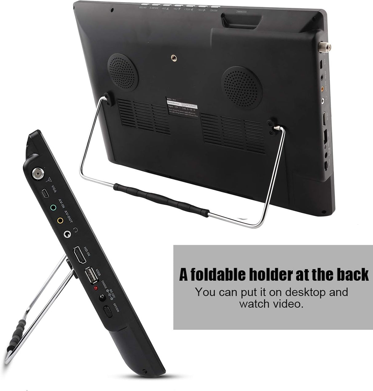 Televisor portátil Yoidesu 14” con sintonizador ATSC y batería