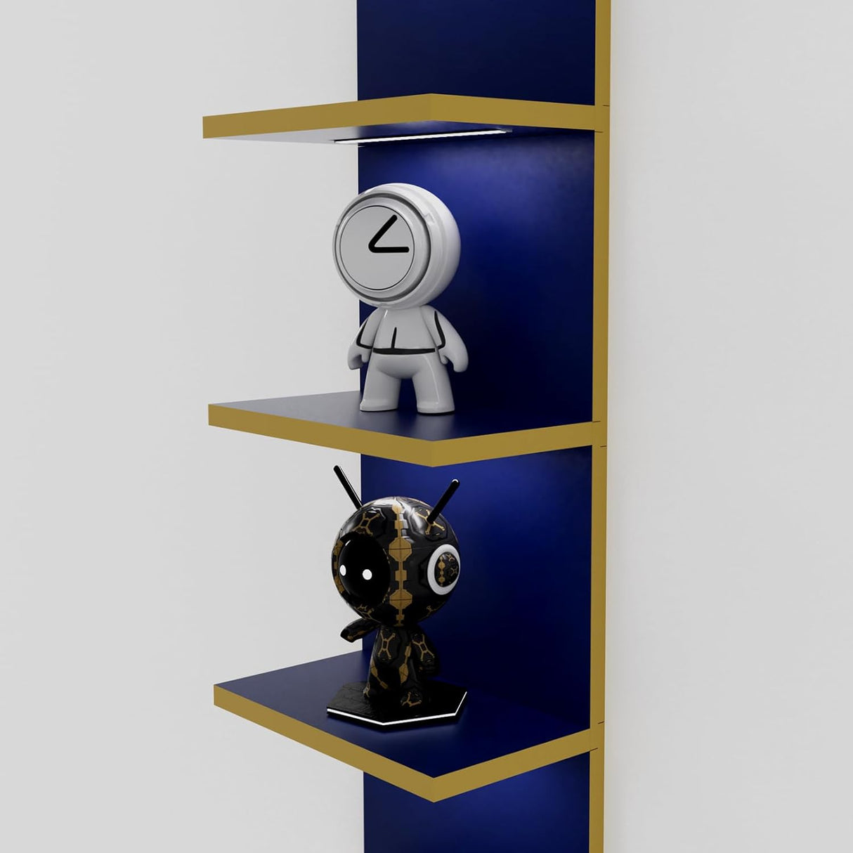 Estante Flotante 5 Niveles con Luz LED, Diseño Vertical, Modelo Torre