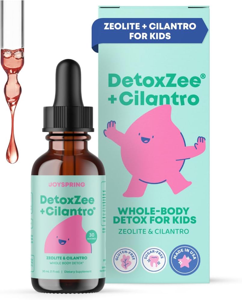 JoySpring DetoxZee gotas para niños, limpieza natural con zeolita y cilantro