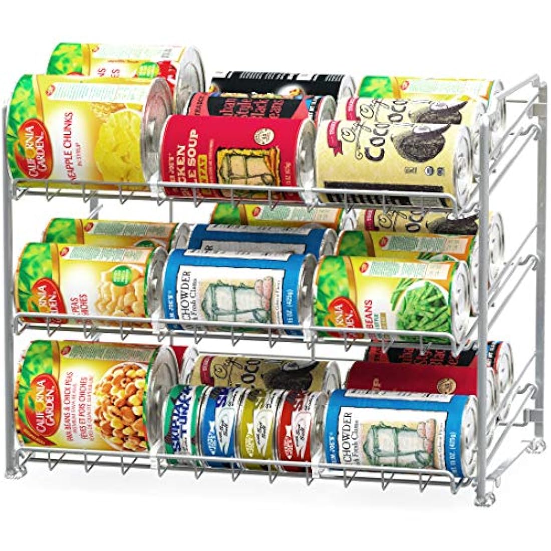 Estante apilable para latas, Plateado Simple Houseware