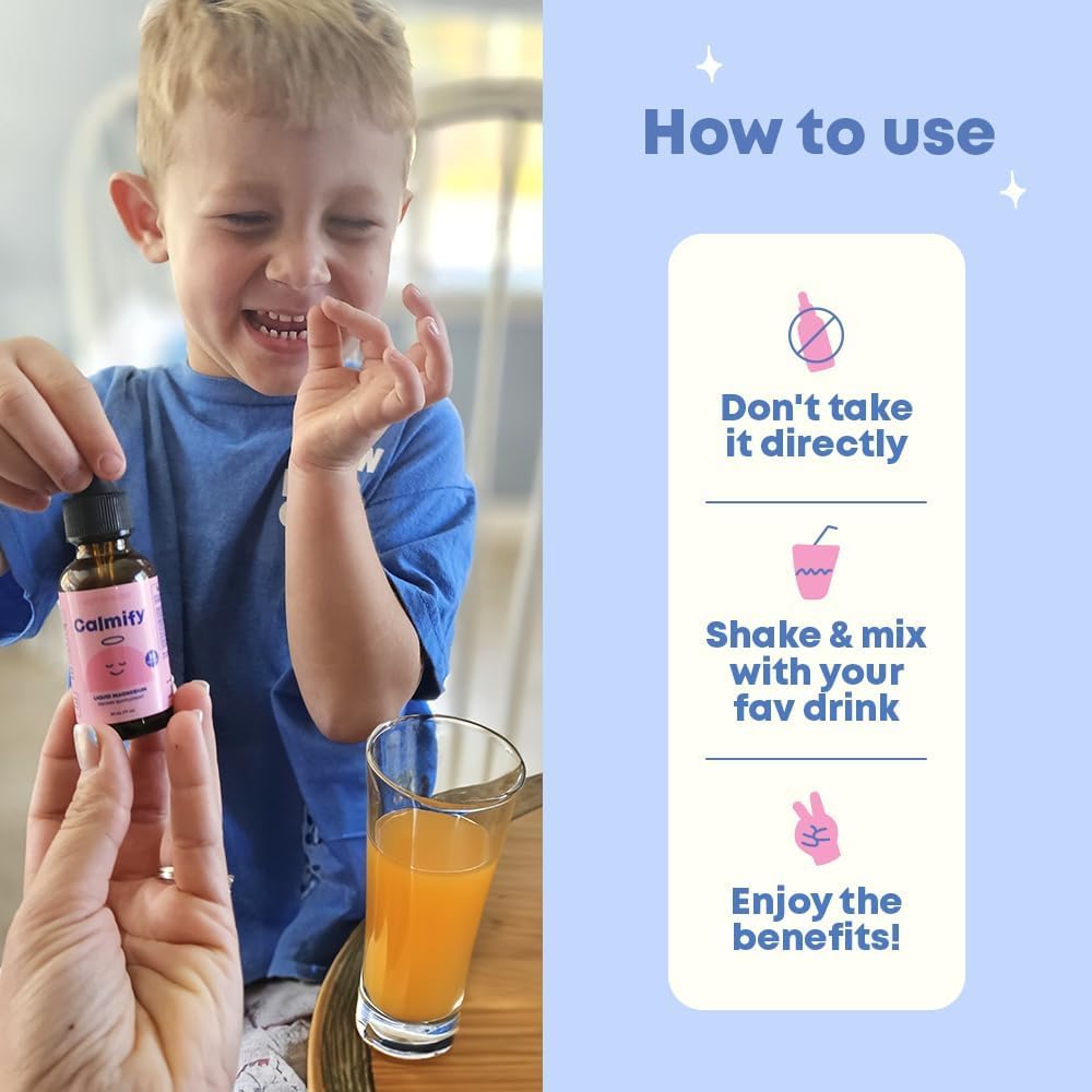 JoySpring Calmify Magnesio Líquido para Niños, Sin Azúcar