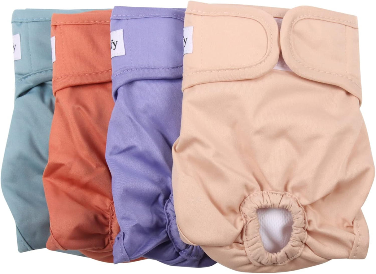 Vecomfy Pañales lavables para perras pequeñas, paquete de 4