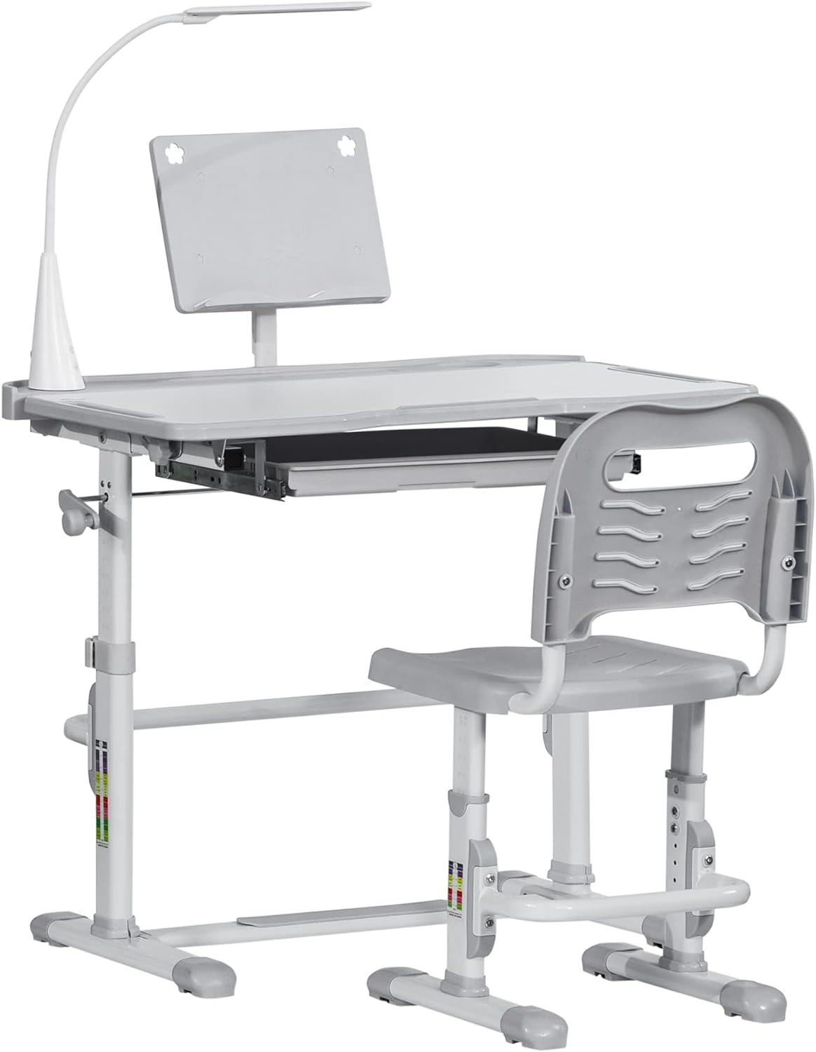 Escritorio y silla ajustables para niños con accesorios