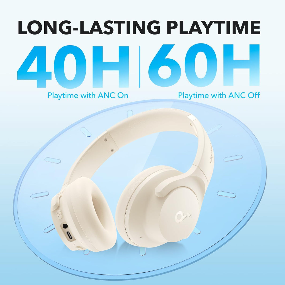 Auriculares Inalámbricos con ANC, 40H, Hi-Res Audio, Q20i