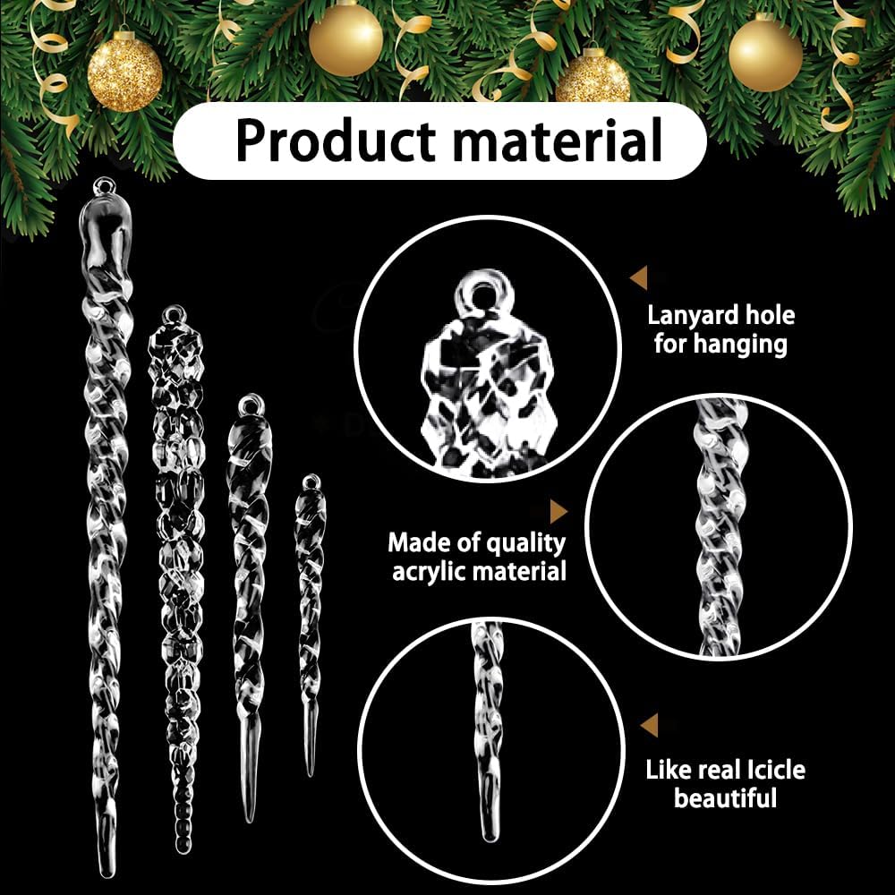 24 Pzs Adornos Cristales Árbol Navidad - Decoración Colgante