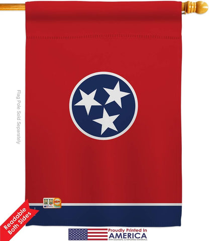 Bandera de la Casa de Tennessee de Estados Unidos, territorios estadounidenses, república, país, área particular, pequeña, decorativa, para regalo, para patio, de doble cara, fabricada en 28 x 40 pulgadas