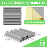 Paneles Acústicos LIGHTDESIRE 12 Pack 12x12x2 pulgadas