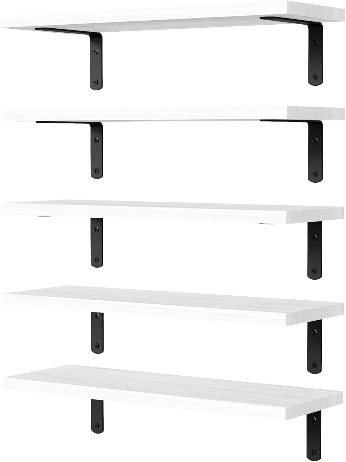 Estantes Flotantes de Madera, 5 Sets, Decoración y Almacenaje