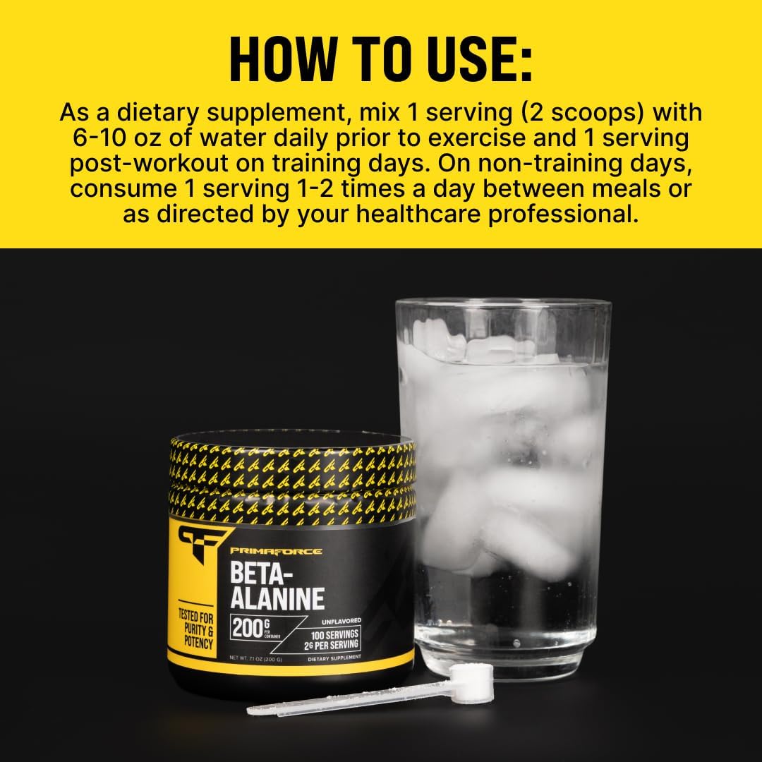 Primaforce Beta Alanina Polvo 200g Sin Gluten, No GMO