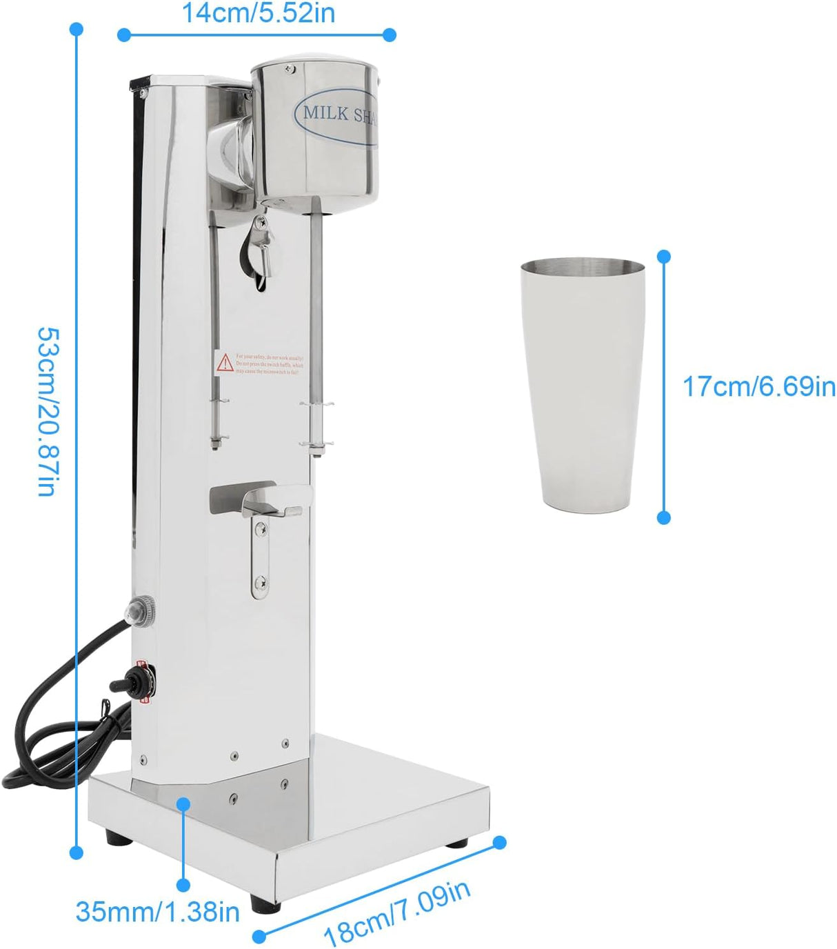Mezclador de Leche Acero Inoxidable, 110v, 650ml, Modelo Único