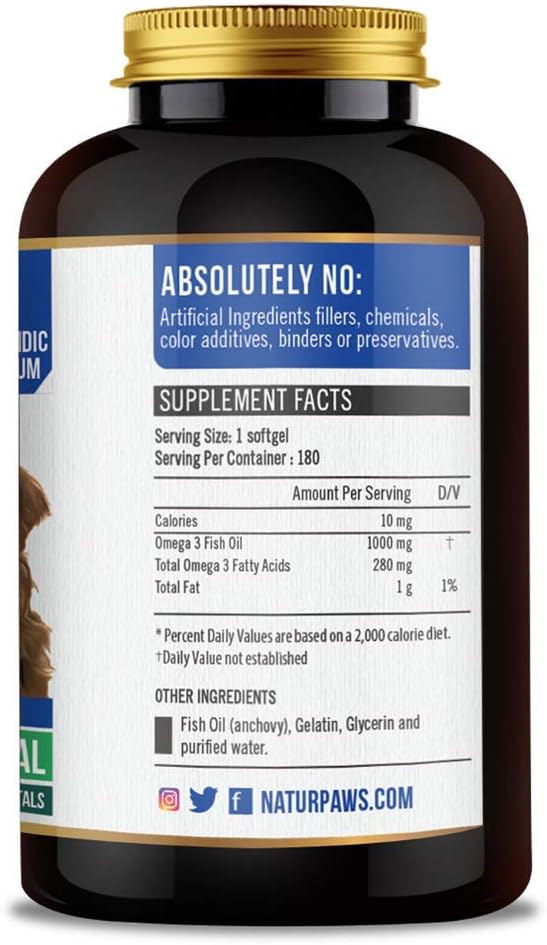 Suplemento de aceite de pescado Omega 3 para perros y gatos