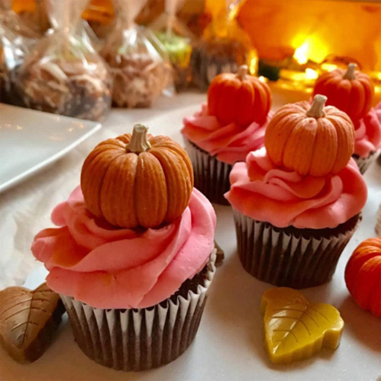 Moldes de Silicona Calabaza y Hojas para Repostería DIY