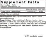 Suplemento Nutri 5-MTHF L Metilfolato 15MG  120 tabl vegana