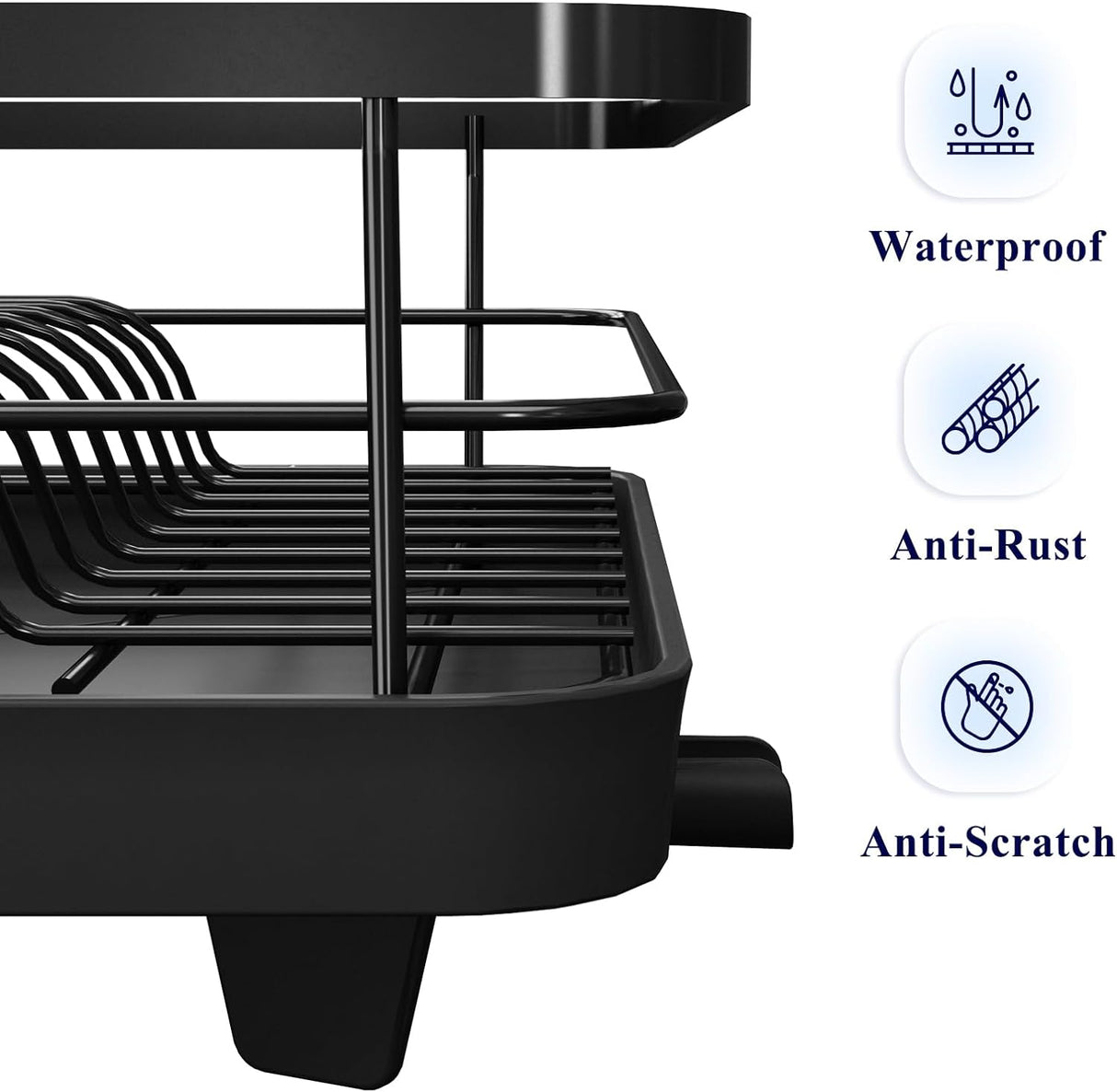 Escurridor de platos de acero inoxidable para cocina, 12"x15