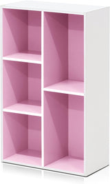 Estantería reversible con 5 cubos - Furinno 11069WH/PI