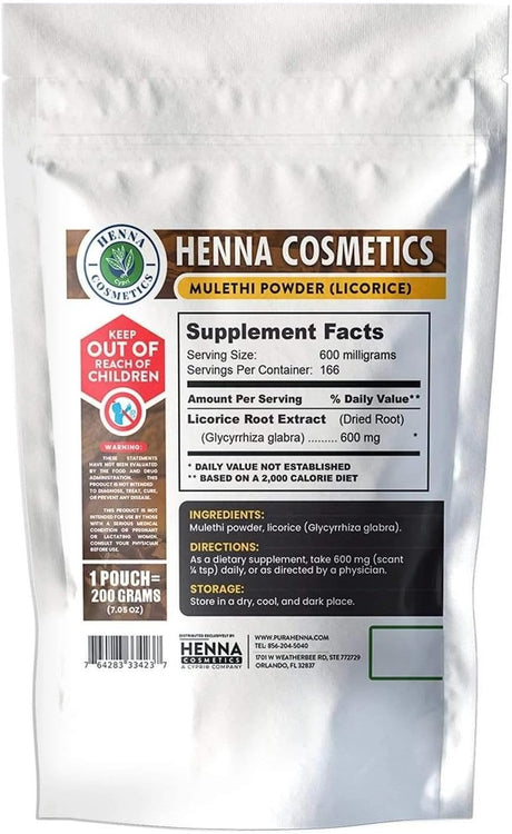 Extracto de raíz de regaliz orgánico 200g Henna Cosmetic