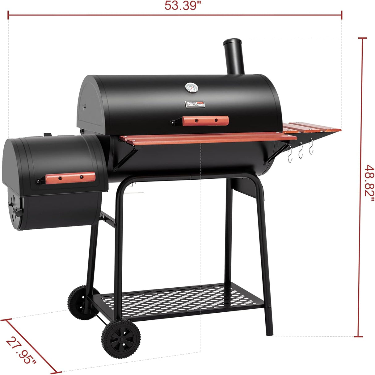 Parrilla de carbón de 30 barriles para patio trasero al aire