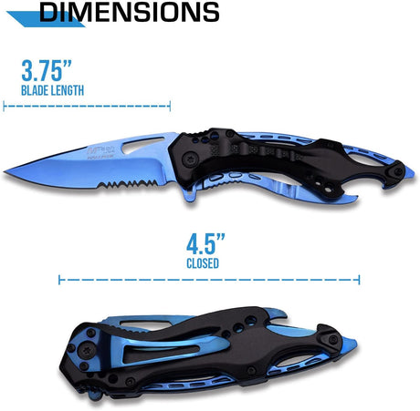 Cuchillo táctico plegable con clip, asistencia por resorte - MT-A705