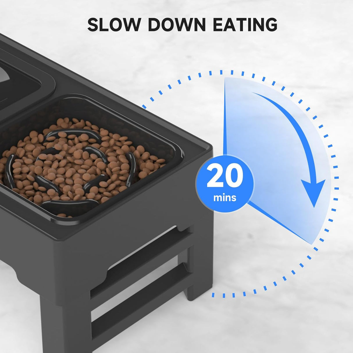 Comedero Elevado ELS para Perros, Ajustable, Acero Inoxidable
