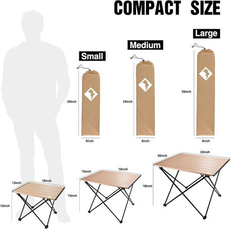 Mesa de Camping Plegable Ultraligera con Bolsa de Transporte