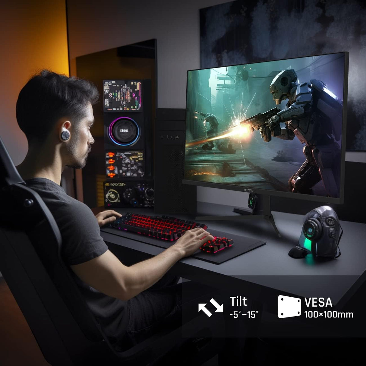 Monitor Gaming KTC 24 FHD 165Hz 1ms HDR, Modelo H24T09P