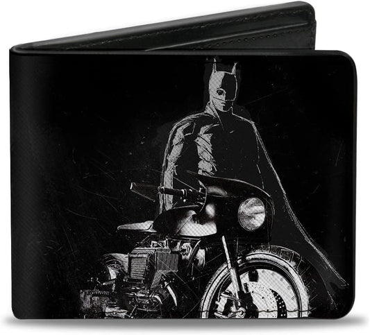 Cartera Bifold Vegana The Batman y Batcycle Pose