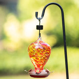 Muse Garden  Comedero para colibríes para exteriores, vidrio soplado a mano, 34 onzas, foso de hormigas incluido, Daylight