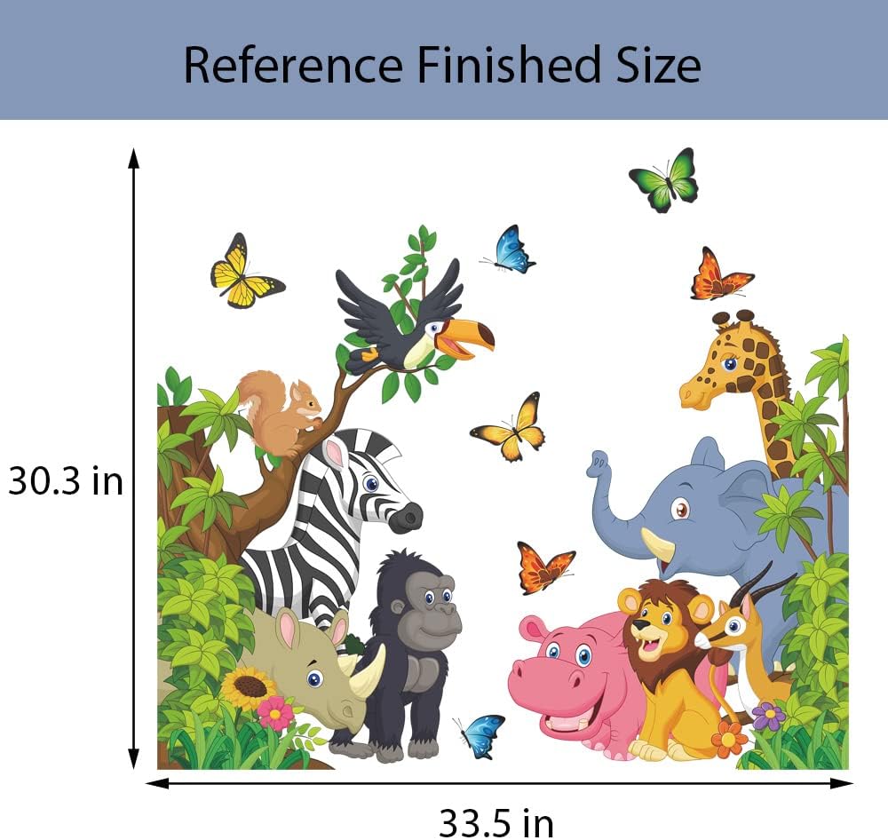 Vinilo Decorativo Animales de Selva Supzone, Elefante y León