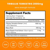 Suplemento Tribulus Terrestris de 2000 mg veganas 9 und