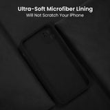 FireNova Funda diseñada para iPhone 12, funda de silicona mejorada [protección de cámara] con forro de microfibra suave antiarañazos, 6.1 pulgadas, color negro