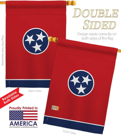 Bandera de la Casa de Tennessee de Estados Unidos, territorios estadounidenses, república, país, área particular, pequeña, decorativa, para regalo, para patio, de doble cara, fabricada en 28 x 40 pulgadas