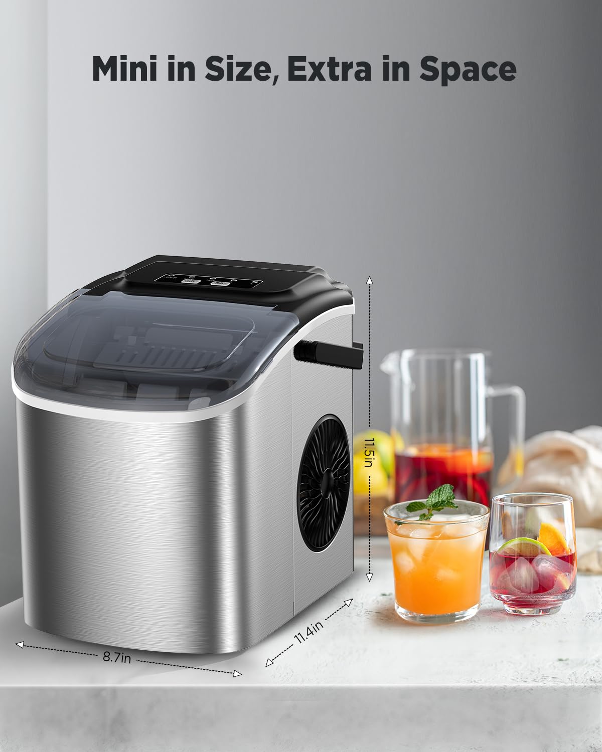 Máquina de Hielo Silonn, 9 Cubos en 6 Min, Auto-Limpieza