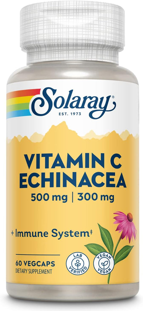 SOLARAY Vitamina C y raíz de equinácea  Apoyo inmunológico