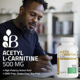 Bronson Acetil L-Carnitina 500 MG, 120 Cápsulas