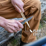 Cuchillo de bolsillo plegable con borde liso hoja de cobre