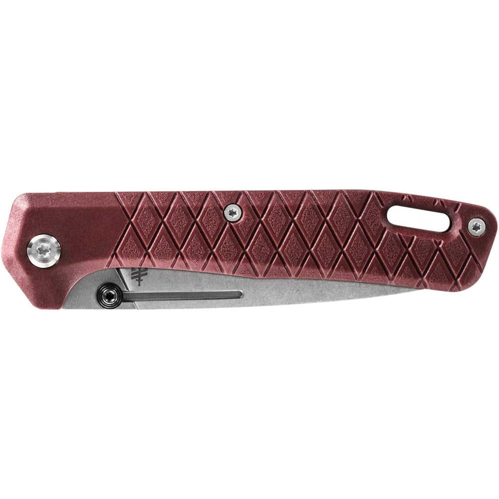 Cuchillo de bolsillo plegable de borde liso rojo difuminado