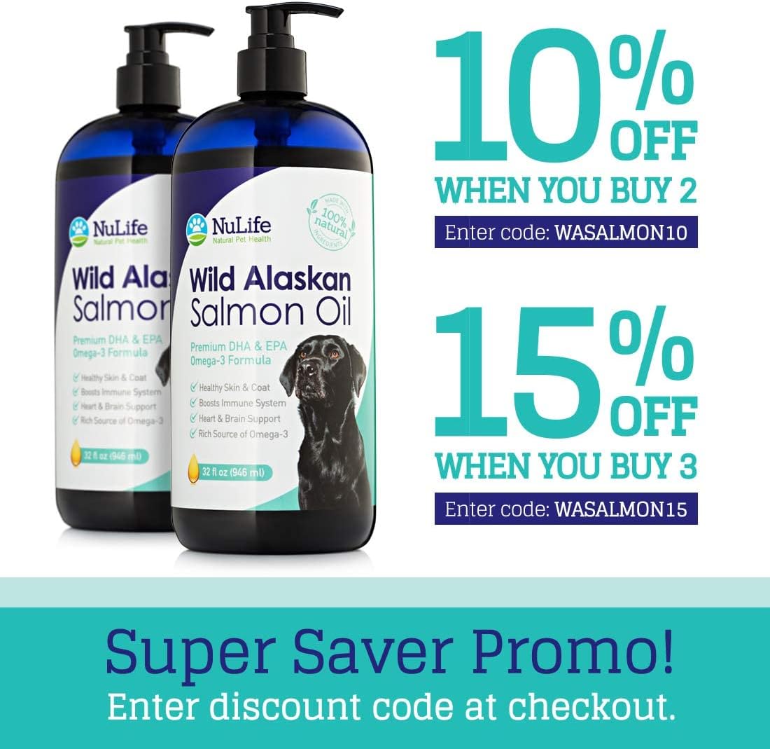 Aceite de salmón salvaje de Alaska 100% puro para perros, aceite de pescado líquido Omega 3 para perros, suplemento para piel y pelaje para desprendimiento, picazón seca en la piel y alergias, ácidos