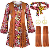 Disfraces Conjunto de traje hippie para mujer