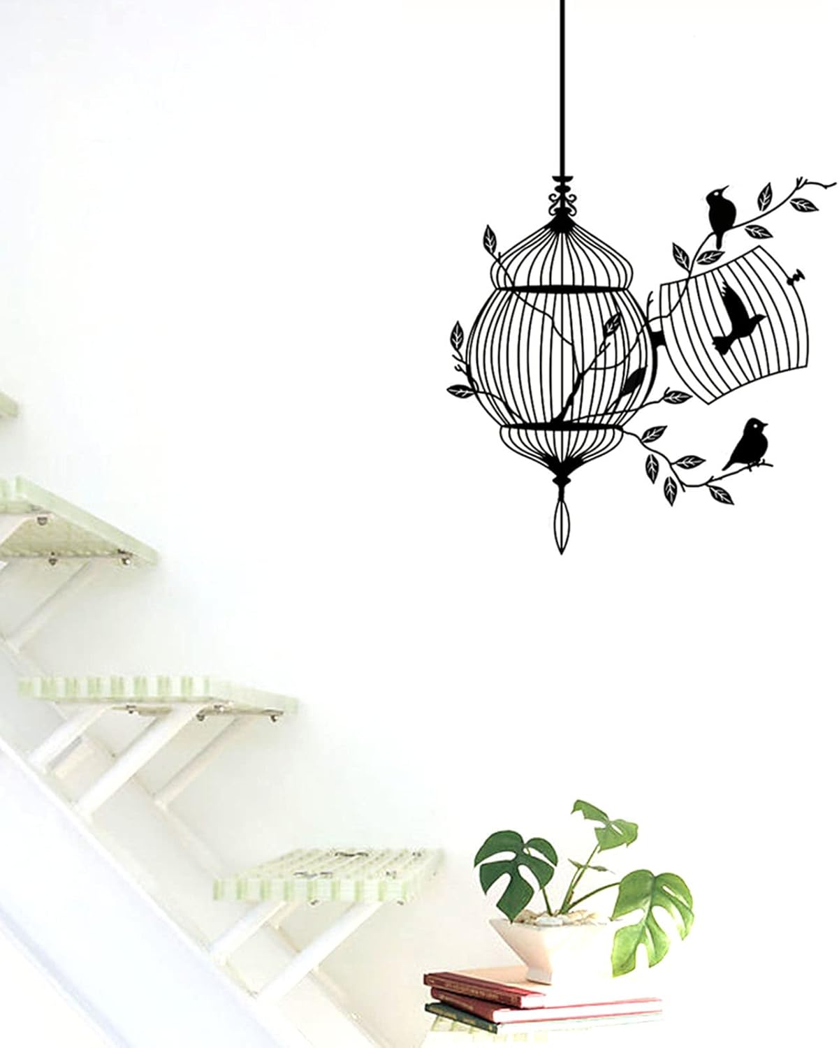 BIBITIME Pegatinas de pared de pájaro negro para pájaros,